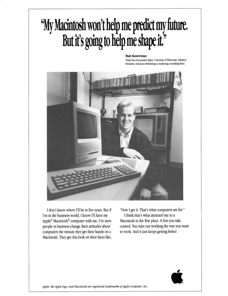 Yes, I did a testimonial for Apple. No, they didn’t pay me. Yes, I had hair.