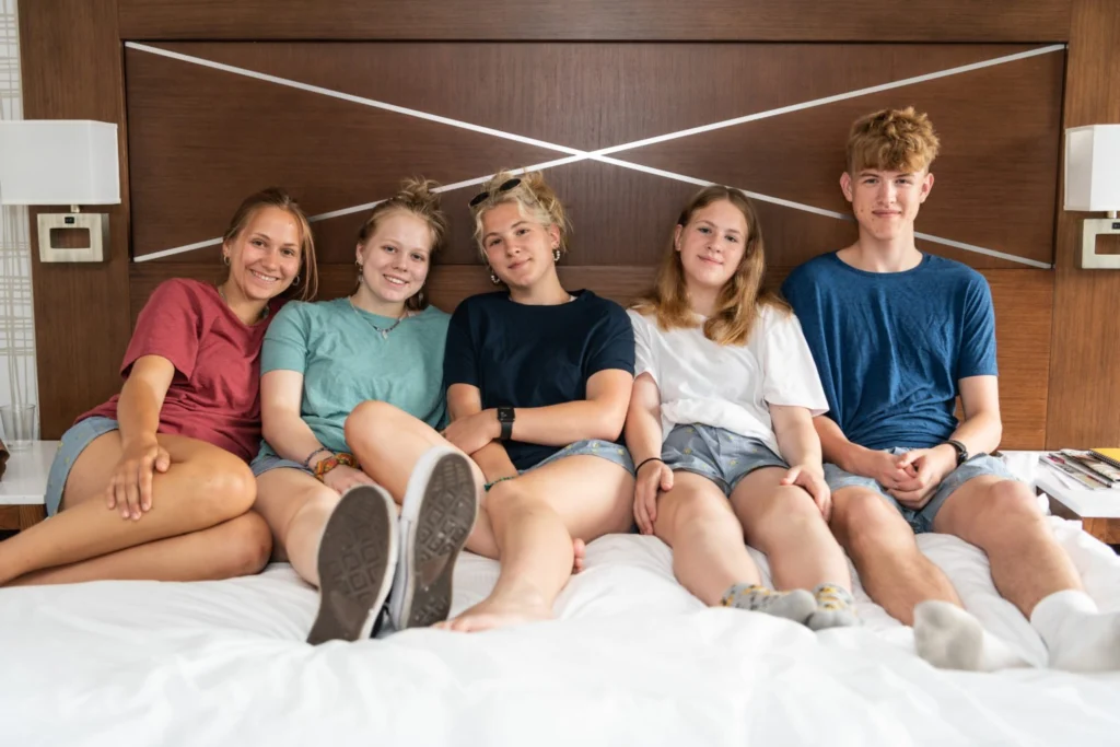 Her five beloved grandchildren earlier this morning.
