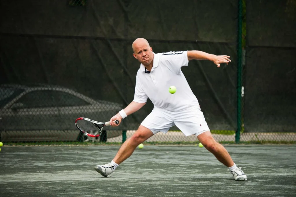 My early, obsessive days of tennis. If only the clay were red. Photo by Steve Green