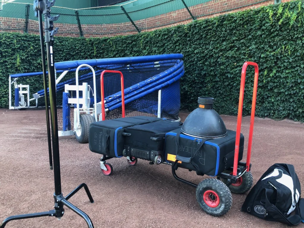 Gear for a portrait shoot at Wrigley Field