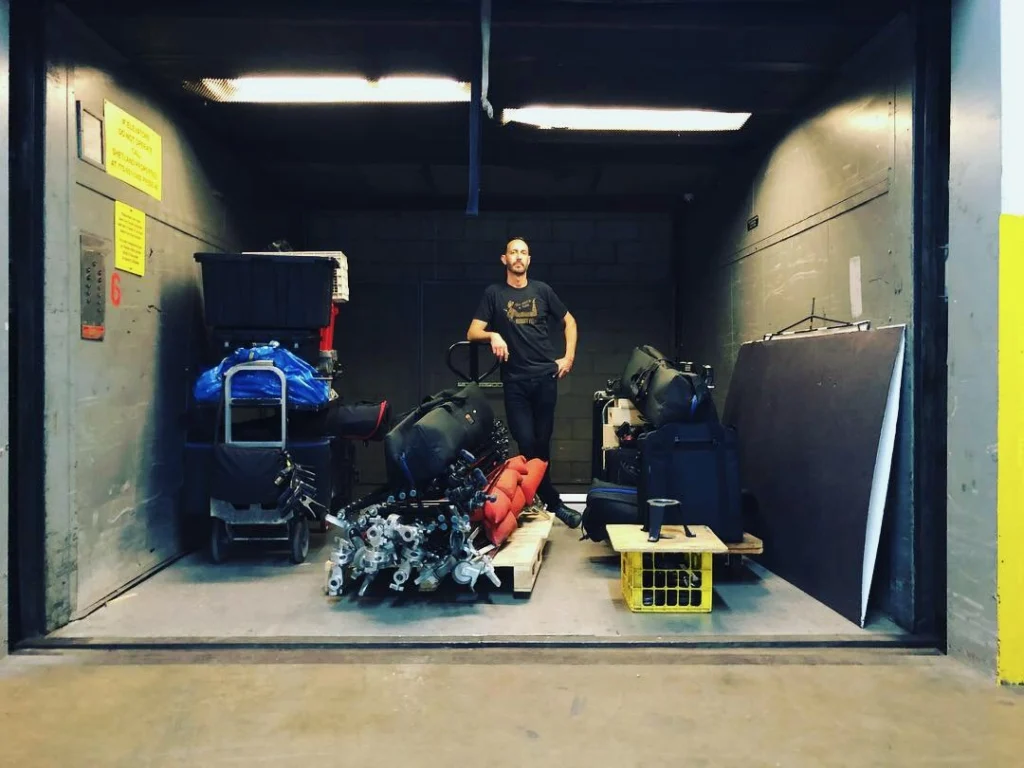 Johnny with the gear for a video shoot at Rohner Press (are you sensing a theme?)