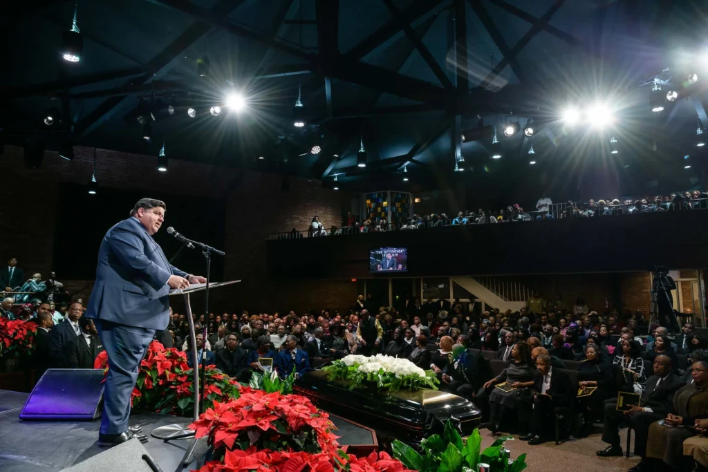 Governor Pritzker eulogizes the late Rev. Clay Evans