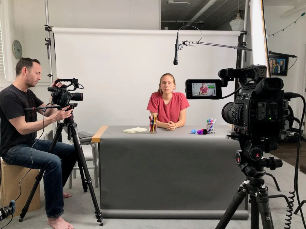 Filming Maggie doing a segment of “Maggie’s ProjectLand” a series on craft projects for kids that she tried out during Covid.