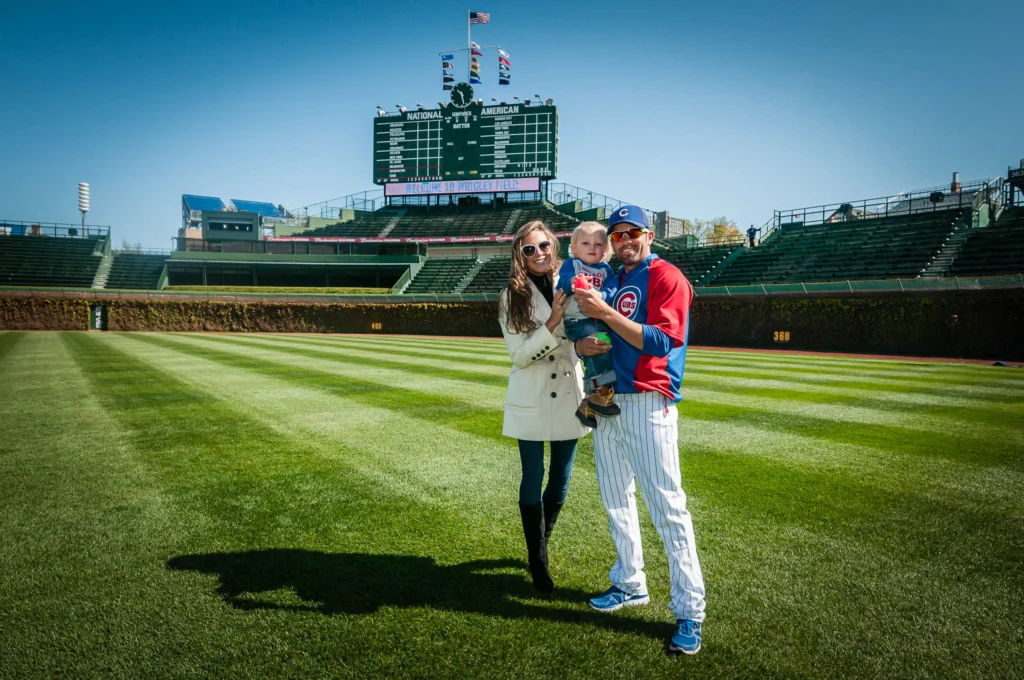 Pre-game Easter Egg Roll for players' children at Wrigley Field.