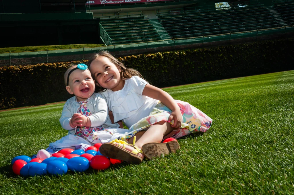 Pre-game Easter Egg Roll for players' children at Wrigley Field.