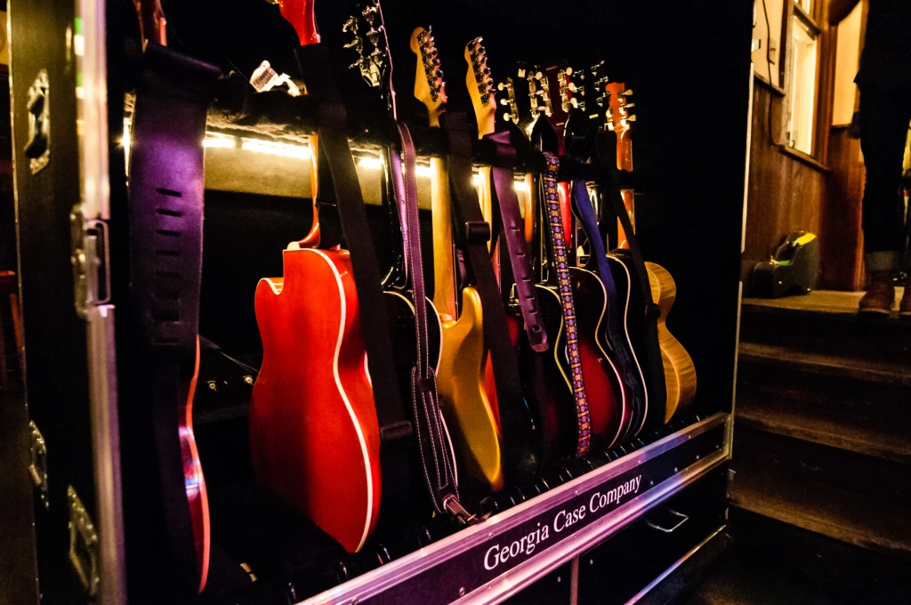 John Hiatt's traveling guitar case at Fitzgerald's.