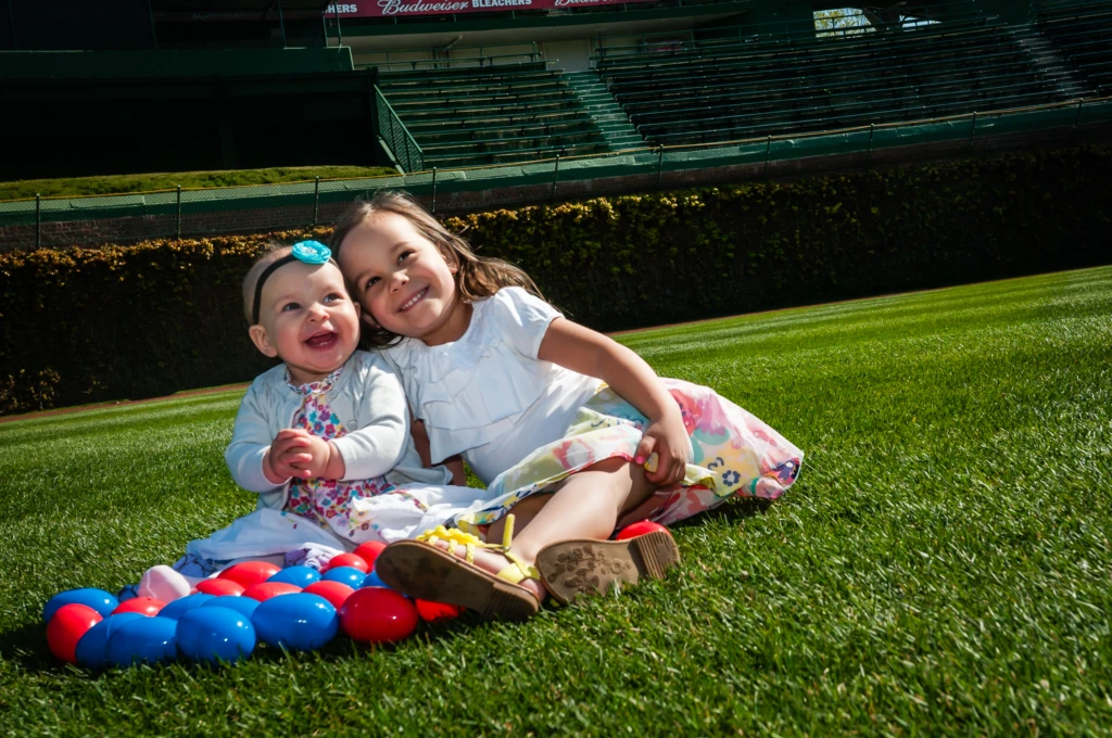 Pre-game Easter Egg Roll for players' children at Wrigley Field.