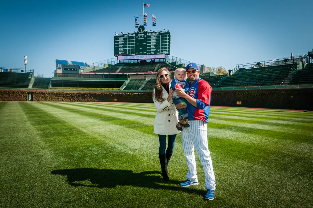 Pre-game Easter Egg Roll for players' children at Wrigley Field.